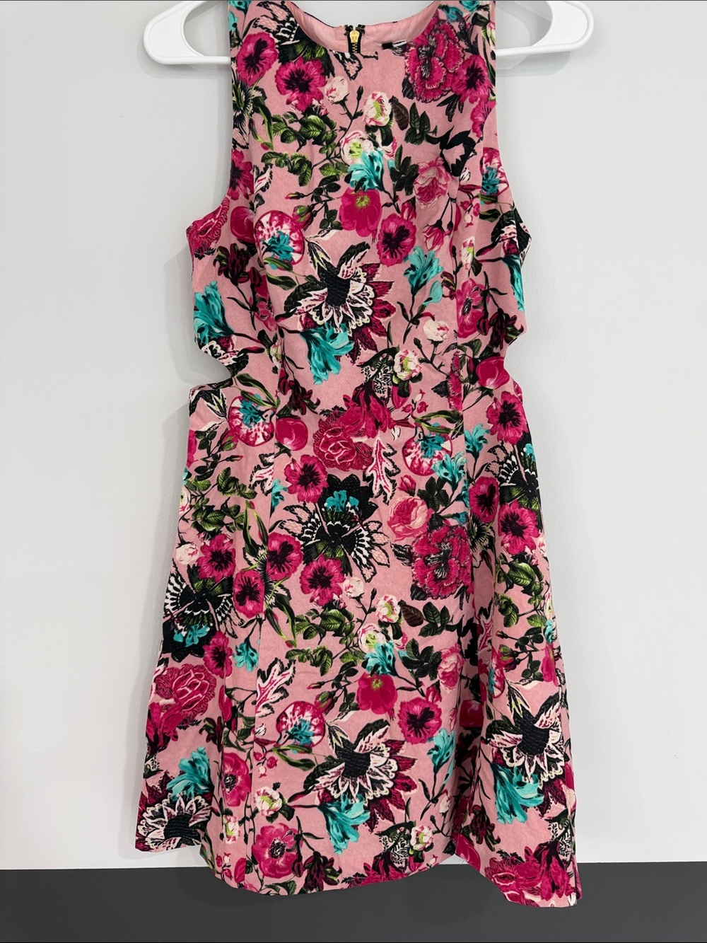Kensie Pink Floral Fit-and-Flare Dress